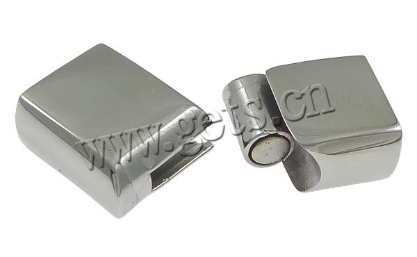 Stainless Steel Magnetic Clasp, Rectangle, Customized, original color, 24x14x8mm, Hole:Approx 11.5x6mm, Sold By PC
