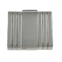 Stainless Steel Leather Cord Clasp, Rectangle, Customized, original color Approx 