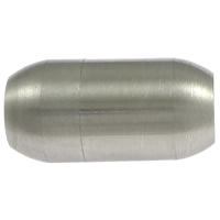Runder Edelstahl Magnetverschluss, Zylinder, plattiert, Kundenindividuell, keine, 17x8mm, Bohrung:ca. 4mm, verkauft von PC[