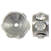 303 Stainless Steel Spacer Bead, Rondelle, with rhinestone Approx 1mm 