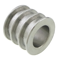 Abalorio separador tubo de acero inoxidable, chapado, más colores para la opción, 11x10mm, agujero:aproximado 6mm, Vendido por UD