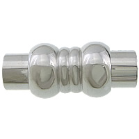Round Stainless Steel Magnetic Clasp, Tube, plated Approx 3mm 