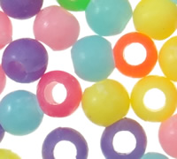 perles de poney en plastique , Rond, couleur solide, couleurs mélangées, 3mm Environ 2mm, Environ Vendu par sac