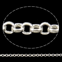 Cadena de la joyería de plata esterlina, plata de ley 925, Donut, chapado, cadena Rolo, más colores para la opción, 2mm, Vendido por g