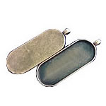 Stainless Steel Pendant Setting, Rectangle, original color Inner Approx 