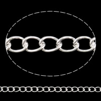 Twist ovale Einsenkette, Eisen, plattiert, keine, frei von Blei & Kadmium, 7.7X5.2MM, 100m/Strang, verkauft von Strang[