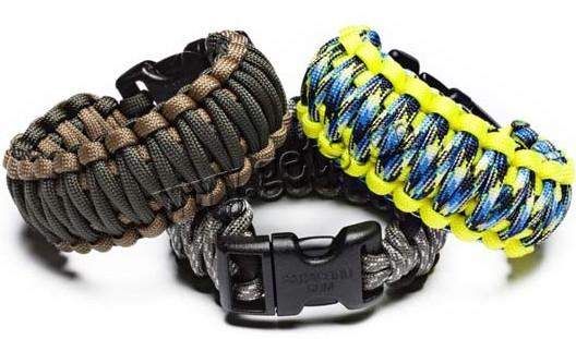 Survival Bracelets, Nylon Cord, with Acrylic, plastic clasp, more colors for choice, Sold By Strand
