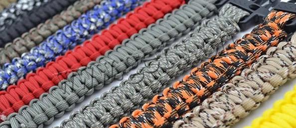 Survival Bracelets, Nylon Cord, with Acrylic, plastic clasp, more colors for choice, Sold By Strand