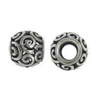 No Troll Thailand Sterling Silver European Beads, Drum, without troll & hollow Approx 5mm 