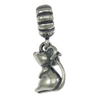 Thailand Sterling Silver European Pendant, Mouse, with troll Approx 4mm 