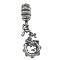 Thailand Sterling Silver European Pendant, Dragon, with troll Approx 4mm 