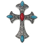 Zinc Alloy Cross Pendants, with Resin, plated nickel, lead & cadmium free Approx 