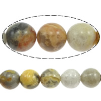 Natural Crazy Agate Beads, Round .5 Inch 