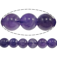 Natürliche Amethyst Perlen, rund, Februar Birthstone, 6mm, Bohrung:ca. 0.8mm, Länge:ca. 15 ZollInch, 60PCs/Strang, verkauft von Strang