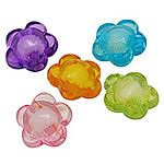 Bead in Bead Acrylic Beads, Flower, translucent, mixed colors Approx 2.5mm, Approx 
