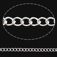 Twist ovale Einsenkette, Eisen, plattiert, keine, frei von Blei & Kadmium, 4.8X3.3MM, 100m/Strang, verkauft von Strang[