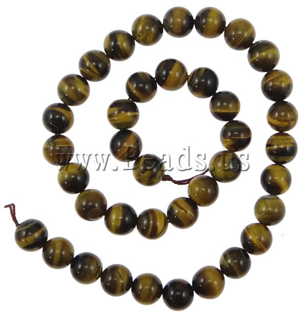 Tiger Eye Beads, Round, more sizes for choice, brown, Grade AA, Length:15 Inch, Sold By Strand