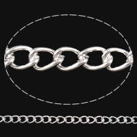 Twist ovale Einsenkette, Eisen, plattiert, keine, frei von Nickel, 2.0x3.2x0.6mm, 100m/Strang, verkauft von Strang