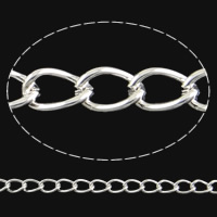 Twist ovale Einsenkette, Eisen, plattiert, keine, frei von Blei & Kadmium, 6.9X4.7MM, 100m/Strang, verkauft von Strang