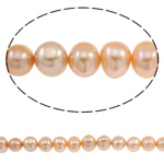 Potato Cultured Freshwater Pearl Beads, natural, pink, 8-9mm Approx 0.8mm Approx 15.7 Inch 