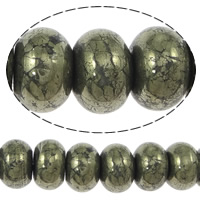 Goldene Pyrit Perlen, Chalkopyrit, Rondell, Länge:16 ZollInch, verkauft von Strang
