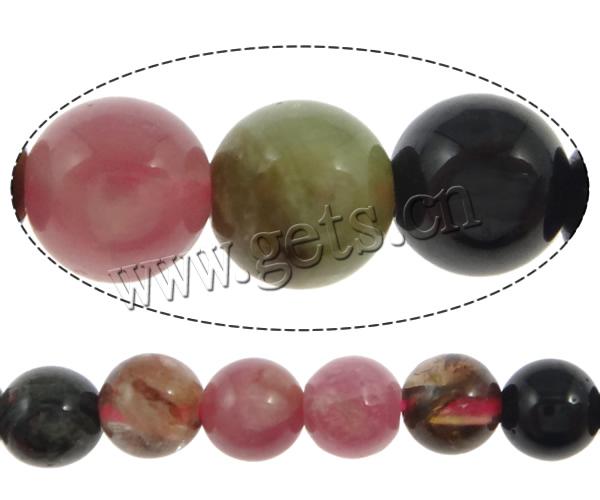 Natural Tourmaline Beads, Round, October Birthstone & more sizes for choice, Length:Approx 15 Inch, Sold By Strand