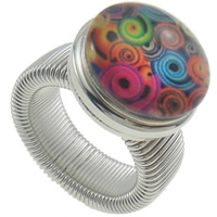 Noosa Chunk Ring, Zinklegierung, Platinfarbe platiniert, einstellbar & verschiedene Stile für Wahl, frei von Nickel, Blei & Kadmium, 19x10mm, Bohrung:ca. 18-19mm, Größe:8, verkauft von PC