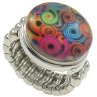Noosa Chunk Ring, Zinklegierung, Platinfarbe platiniert, einstellbar & verschiedene Stile für Wahl, frei von Nickel, Blei & Kadmium, 19x11mm, Bohrung:ca. 20mm, Größe:10.5, verkauft von PC