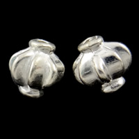 gewellte Perlen aus Zinklegierung, Rondell, plattiert, keine, 8x8mm, Bohrung:ca. 2mm, 1000PCs/Tasche, verkauft von Tasche