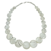 Shell Necklace, Flat Round  5mm Approx 19 Inch 