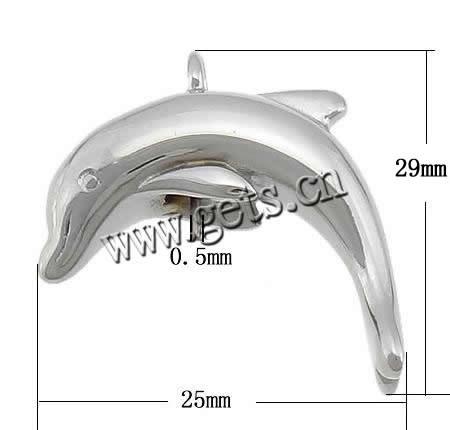 Stainless Steel Peg Bail, Dolphin, original color, 25x29x7.5mm, 0.5mm, Hole:Approx 2.5mm, Sold By PC