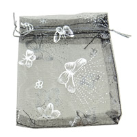 Organza Jewelry Pouches Bags, with butterfly pattern 