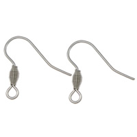 Stainless Steel Hook Earwire, with loop 0.8mm Approx 2mm 