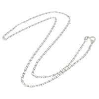 Collar de cadena de plata esterlina, plata de ley 925, chapado, cadena de Marinero, más colores para la opción, 2mm, longitud:18 Inch, Vendido por Sarta