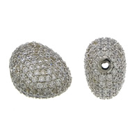 Cubic Zirconia Micro Pave Brass Beads, Nuggets, plated, micro pave cubic zirconia Approx 2mm 