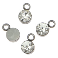 Rhinestone Stainless Steel Pendants, 303 Stainless Steel, with rhinestone, original color Approx 1.8mm 
