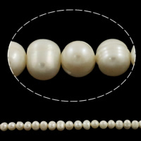 Round Cultured Freshwater Pearl Beads, natural Grade A, 8-9mm Approx 0.8mm .5 Inch 