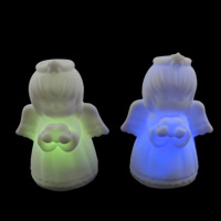 LED Colorful Night Lamp, Plastic, Angel, mixed colors 