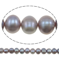 Perles de nacre rondes de culture d'eau douce, perle d'eau douce cultivée, naturel, violet, grade A, 10-11mm Environ 0.8mm pouce, Vendu par brin