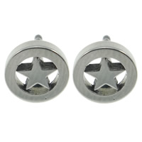 Stainless Steel Ear Piercing Jewelry, 316L Stainless Steel, with Glue 8mm 
