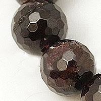 Perles en pierre grenat naturelles, Rond, Janvier Birthstone & facettes, 4mm Environ 1mm Environ 15 pouce, Environ Vendu par brin