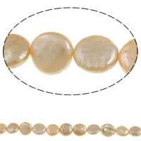 Coin Cultured Freshwater Pearl Beads, natural, pink, 12-13mm Approx 0.8mm Approx 16 Inch 