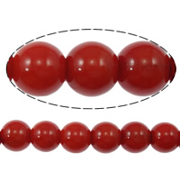 Natural Coral Beads, Round red, Grade A Inch 