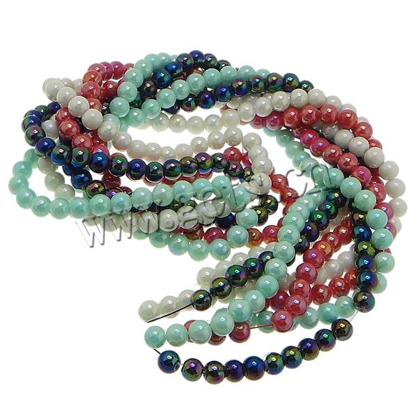 Glass Beads, Round, more sizes for choice & colorful plated, more colors for choice, Hole:Approx 1.5mm, Length:Approx 16 Inch, Sold By Strand