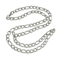 acero inoxidable Collar de cadena, cadena Figaro, color original, 10x6mm, 13x6mm, longitud:aproximado 22 Inch, Vendido por Sarta