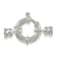 Broche de anillo de primavera de plata del rey, plata de ley 925, chapado, con tapa, más colores para la opción, 21x15.5x5mm, agujero:aproximado 4mm, Vendido por UD