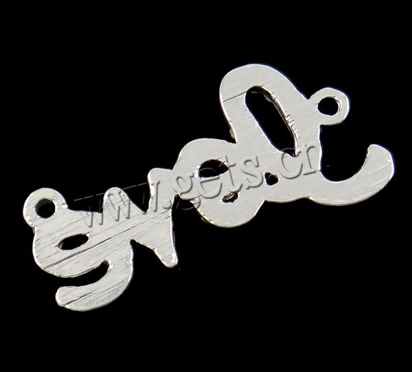 Rhinestone Zinc Alloy Connector, Letter, word love, plated, Customized & with rhinestone & 1/1 loop, more colors for choice, 34x18x2.5mm, Hole:Approx 2.5mm, Sold By PC