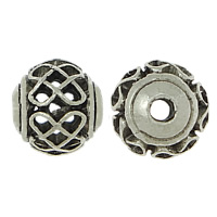 Zinc Alloy Hollow Beads, Round, plated 8mm Approx 2mm 