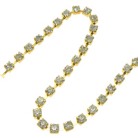 Brass Rhinestone Claw cadena, metal, hecho a mano, con diamantes de imitación, más colores para la opción, libre de cadmio, 2mm, longitud:100 m, Vendido por Grupo