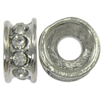 Rondelle Rhinestone Spacer, with Brass, plated, with Mideast rhinestone cadmium free Approx 3mm 